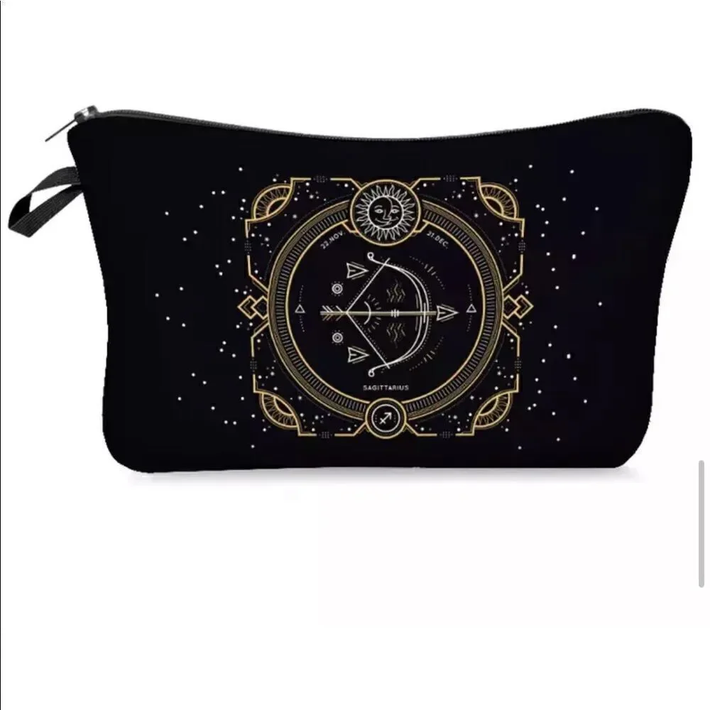 FUDEAM 12 Zodiac Print Pattern Women Waterproof Cosmetic Bag New 2 poly mailers